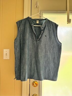 Sleeveless Denim-Blue Black Dog Shirt